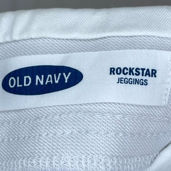 NWT Old Navy Rockstar Super Skinny White Pull-On Jeggings Jeans LYCRA Women's 2 - Picture 5 of 8